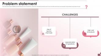 Problem Statement Beauty Products Company Investment Funding Elevator Pitch Deck
