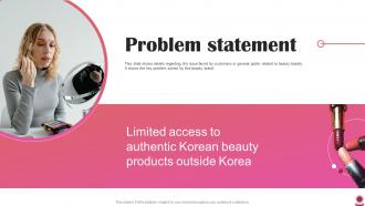 Problem Statement Cosmetics Brand Fundraising Pitch Deck