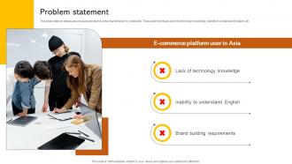 Problem Statement Digital Storefront Provider Investor Funding Elevator Pitch Deck