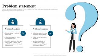 Problem Statement Doctor Search Marketplace Investor Funding Elevator Pitch Deck