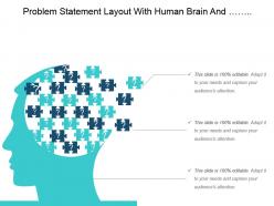 Problem statement layout with human brain and puzzle pieces ppt diagrams
