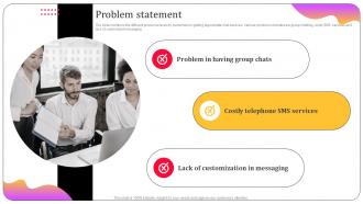 Problem Statement Mobile Messaging App Investor Funding Elevator Pitch Deck