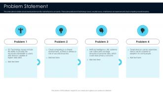 Problem Statement Networking Company Investor Funding Elevator Pitch Deck