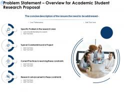 Problem statement overview for academic student research proposal ppt powerpoint grid