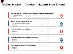 Problem statement overview for research paper proposal typical constraints ppt picture