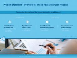 Problem statement overview for thesis research paper proposal ppt icon