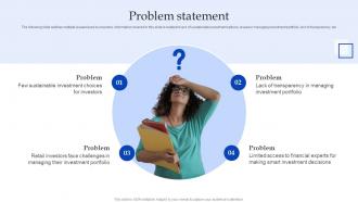 Problem Statement Sample Pitch Deck For Asset Management