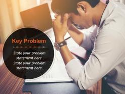 Problem statement slide with businessman in stress