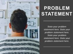 Problem statement slide with man confused between many options
