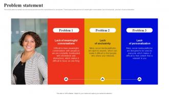 Problem Statement Social Audio Networking Site Investor Funding Elevator Pitch Deck