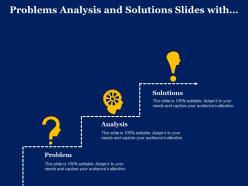 Problems analysis and solutions slides with icons