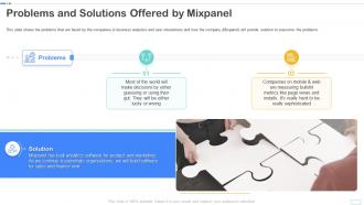 Problems and solutions offered by mixpanel ppt powerpoint presentation model deck