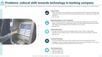 Problems Cultural Shift Towards Technology In Banking Company Ppt Icon Designs Download