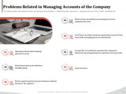 Problems related in managing accounts of the company ppt outline