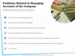 Problems related in managing accounts of the company too ppt powerpoint presentation gallery aids