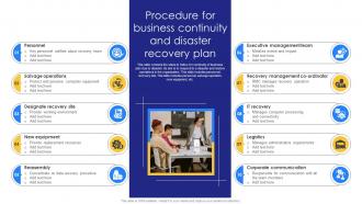 Procedure For Business Continuity And Disaster Recovery Plan