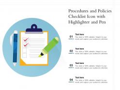 Procedures and policies checklist icon with highlighter and pen