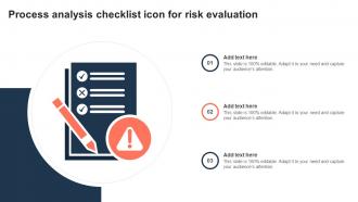 Process Analysis Checklist Icon For Risk Evaluation