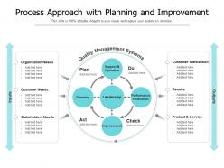 Process Approach With Planning And Improvement