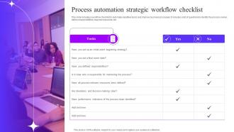 Process Automation Strategic Workflow Checklist
