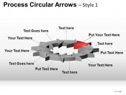 Process circular arrows 1 powerpoint presentation slides