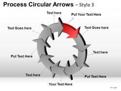 Process circular arrows 3 powerpoint presentation slides