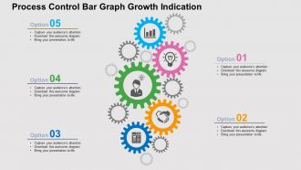Process control bar graph growth indication flat powerpoint design