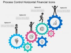Process control horizontal financial icons flat powerpoint design