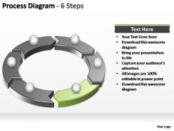 Process diagram with 6 steps editable powerpoint templates