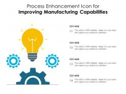 Process enhancement icon for improving manufacturing capabilities