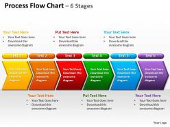 process flow chart 6 stages powerpoint diagrams presentation slides graphics 0912