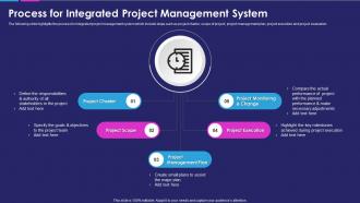 Process for integrated project management system