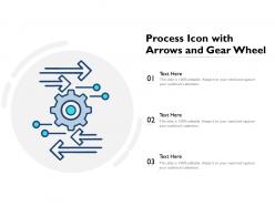 Process icon with arrows and gear wheel