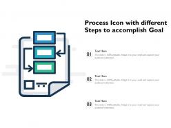 Process icon with different steps to accomplish goal