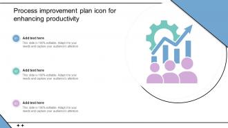 Process Improvement Plan Icon For Enhancing Productivity Improvement Plan SS