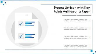 Process list icon with key points written on a paper