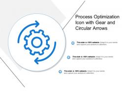Process optimization icon with gear and circular arrows