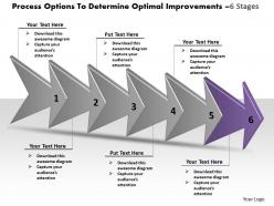 Process options to determine optimal improvements 6 stages proto typing powerpoint templates