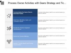 Process owner activities with gears strategy and tic tac toe