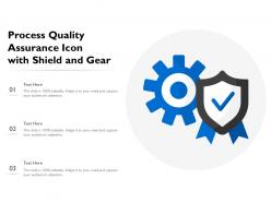 Process quality assurance icon with shield and gear