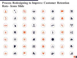 Process redesigning to improve customer retention rate icons slide ppt slides outfit