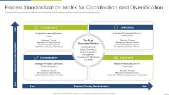 Process Standardization Matrix For Coordination And Diversification