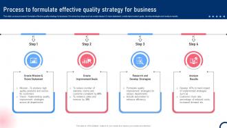 Process To Formulate Effective Quality Strategy For Business Quality Improvement Tactics Strategy SS V