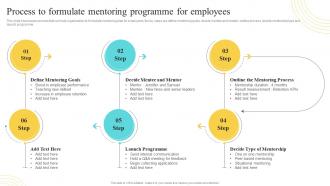 Process To Formulate Mentoring Programme For Employees Developing And Implementing
