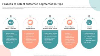 Process To Select Customer Segmentation Type Customer Segmentation Targeting And Positioning Guide