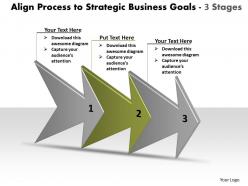 Process to strategic business goals 3 stages workflow management powerpoint templates