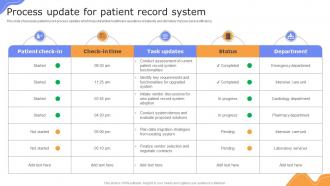 Process Update For Patient Record System