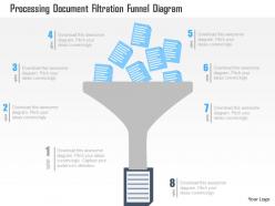 Processing Document Filtration Funnel Diagram Flat Powerpoint Design