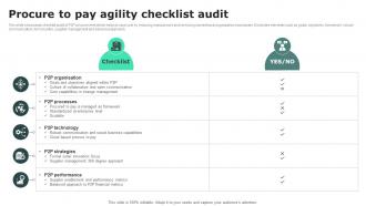 Procure To Pay Agility Checklist Audit