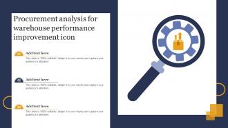 Procurement Analysis For Warehouse Performance Improvement Icon